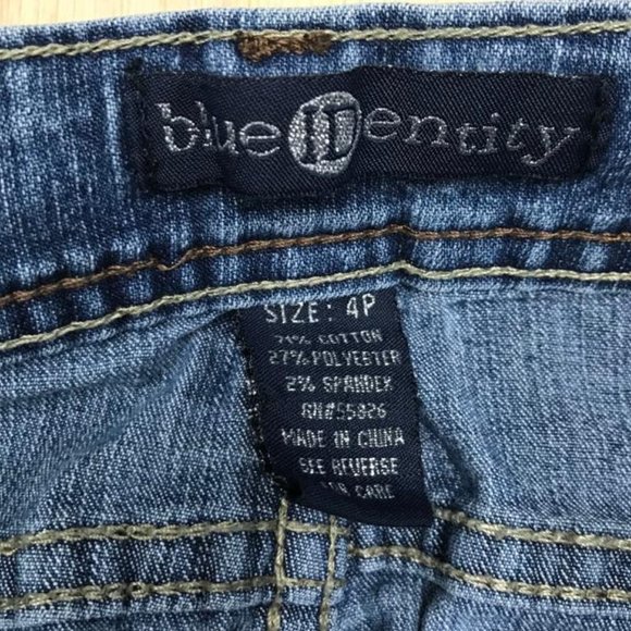 blue identity straight leg jeans women blue size 4p - Picture 3 of 4